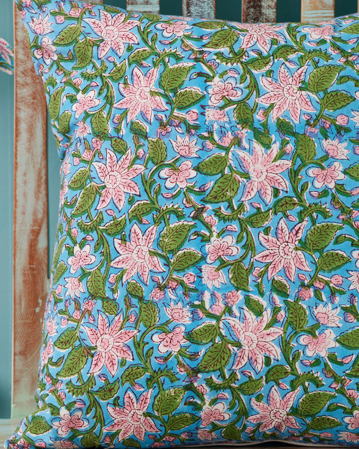 Block Print Cushion Cover - Lily - Image 4