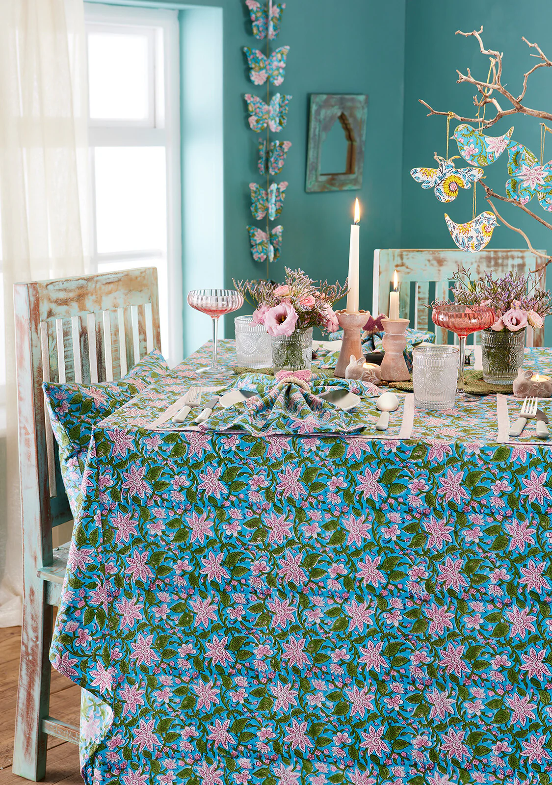 Block Print Tablecloth - Lily - Image 3