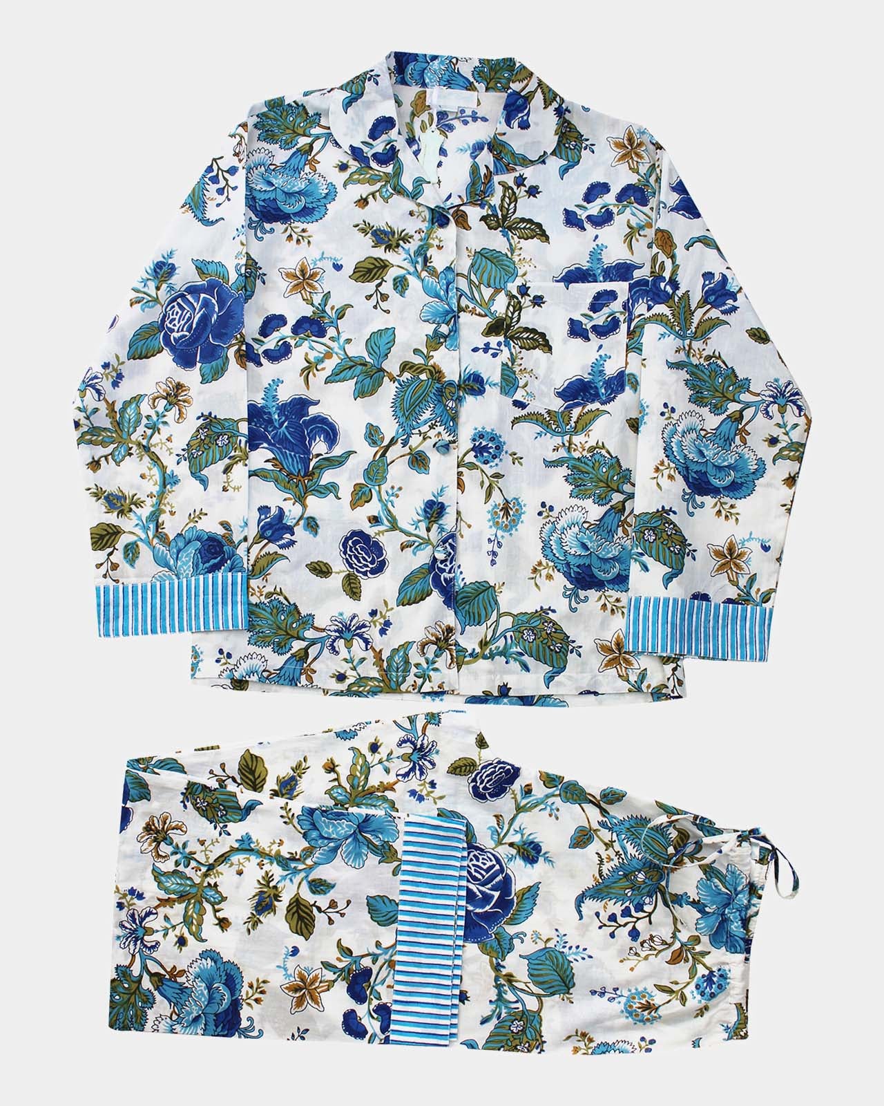 Blue Rose Print Pyjamas M/L - Image 4
