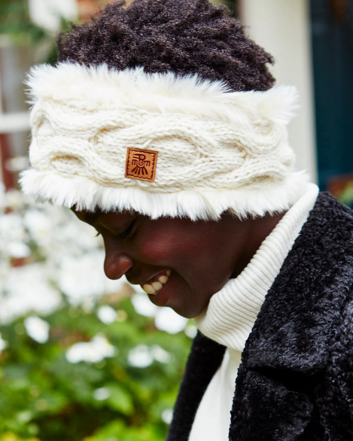 Chamonix Fur Headband Cream - Image 3